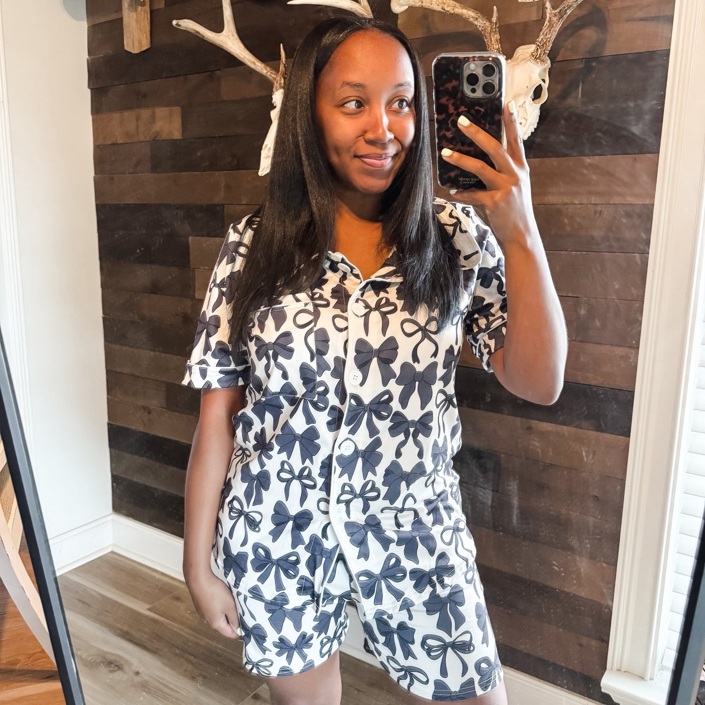 Black Bow Pajama Set